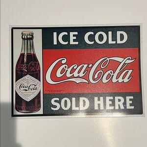 Coca-Cola Ice Cold Sign in Red and White